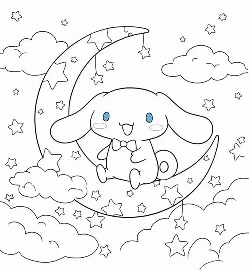 21 Tờ giấy tô màu Kitty nơ đỏ nổi bật rất hợp bé mới tập tô.