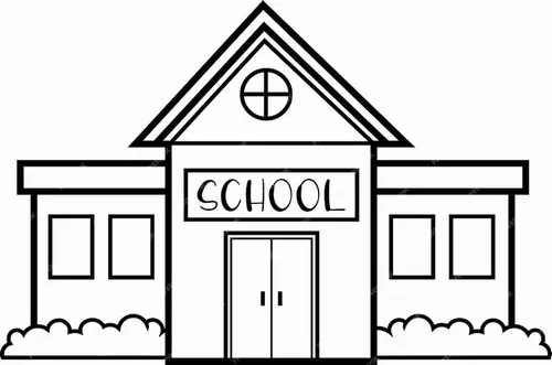 3 Tranh tô màu lớp học với bảng phấn xanh và hàng cây sân trường rực rỡ