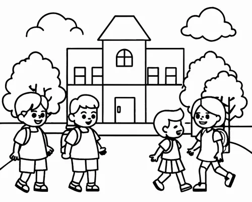 17 Tô màu sáng tạo cổng trường đỏ nhìn thật nổi bật