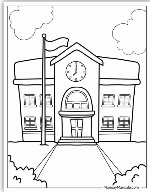 18 Tô màu vui lớp học rộng với cửa sổ đón ánh nắng nhẹ