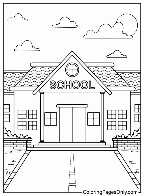 9 Hình vẽ tranh tô màu bạn nhỏ mang balô vào cửa lớp