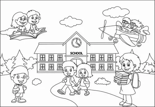 11 Bé tập tô màu thầy cô giảng bài với nụ cười hiền