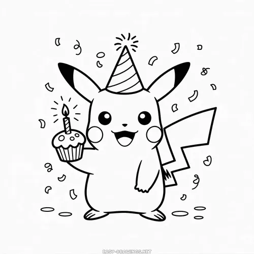 41 Hình vẽ tranh tô màu Pikachu ôm tim truyền cảm xúc ấm áp.