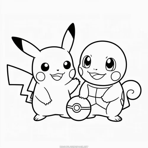 40 Mẫu tranh tô màu Pikachu ngồi bệt cực ngộ nghĩnh.