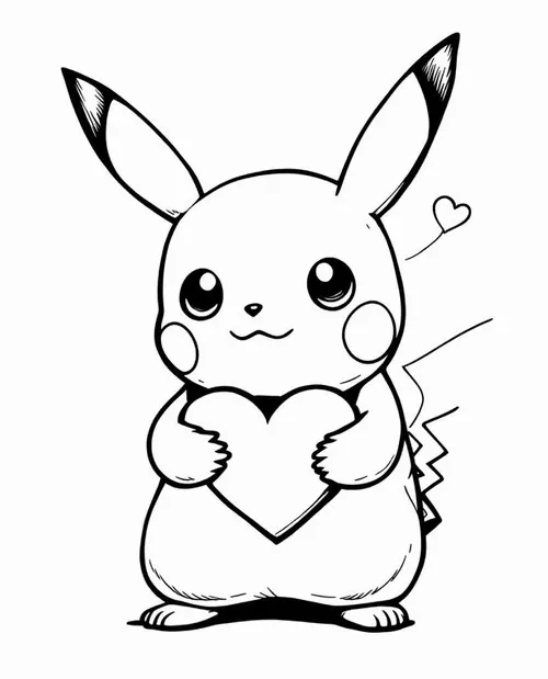 35 In hình tập tô Pikachu đứng trên đá giúp bé tưởng tượng cảnh vật.