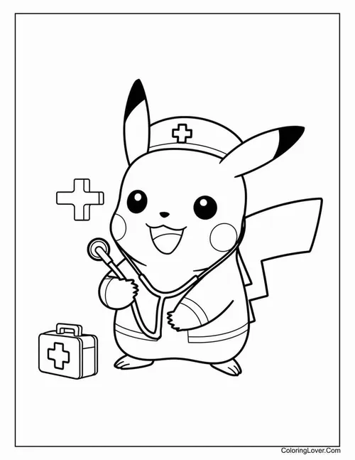 29 Bức tranh tô Pikachu đội kính tròn nhìn cưng vô cùng.