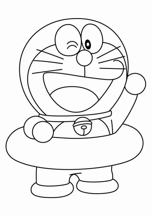 14 Tranh vẽ Doraemon nụ cười hiền giúp bé thư giãn.