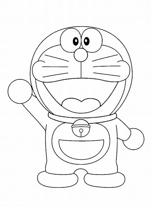 19 Tranh tập tô mèo máy dáng đứng tròn xoe hợp bé 3 tuổi.