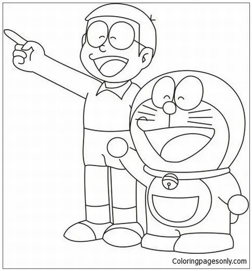 6 Hình vẽ Doraemon dang tay chào bé rất thân thiện.