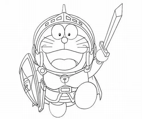 9 Hoạt động tô màu Đô Rê Mon giúp bé giữ nhịp tô nhẹ.