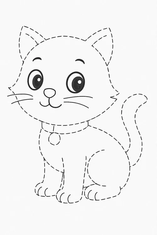 5 Mẫu tô màu mèo đuôi cong cute giúp bé thư giãn cuối tuần