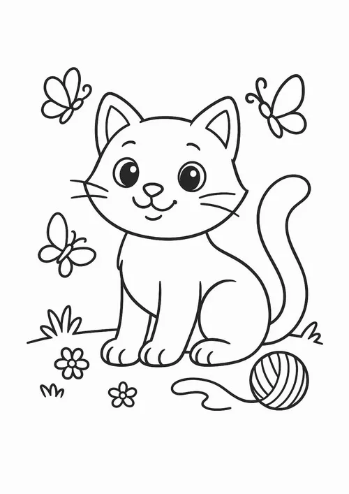 25 In hình tập tô mèo con xinh xắn đáng yêu cho trẻ 4 tuổi