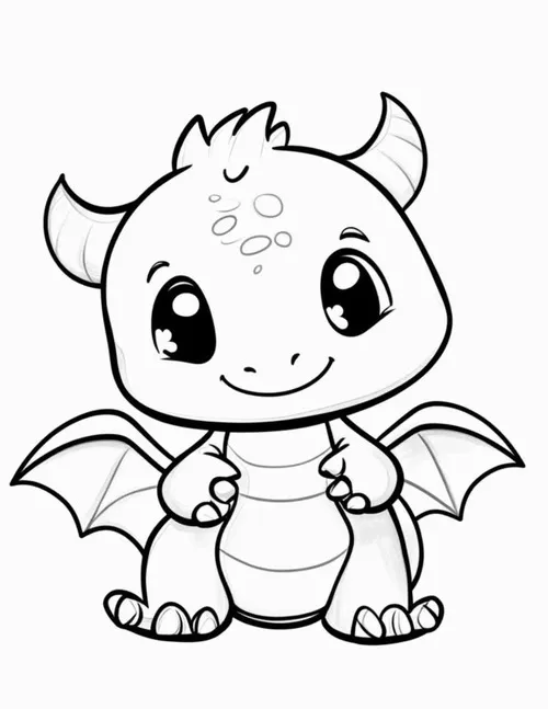 15 Tranh tô màu rồng bé đáng yêu với vảy sáng