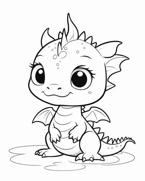 17 Tô màu sáng tạo rồng bé đang chơi đuôi