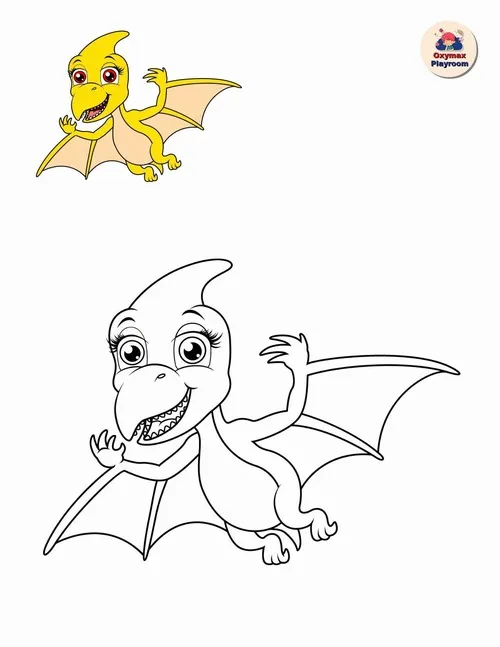 11 Cách giúp bé học màu sắc qua những bức tranh khủng long bay dễ thương