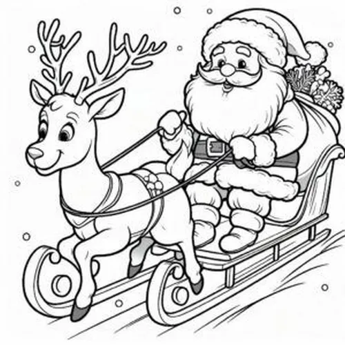 21 Trang tô ông già Noel bay ngang mặt trăng cho bé khám phá màu sắc