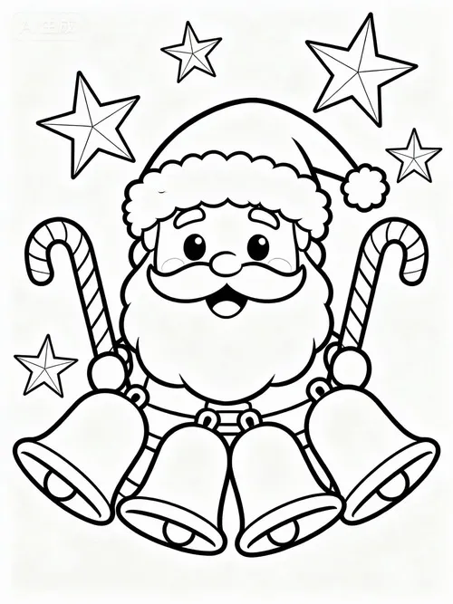 23 Bộ tranh tô màu ông Noel dắt tuần lộc băng qua cánh đồng tuyết