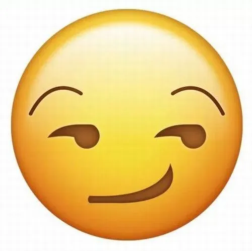 Emoji biểu cảm cười mỉa nửa miệng đầy thái độ coi nhẹ