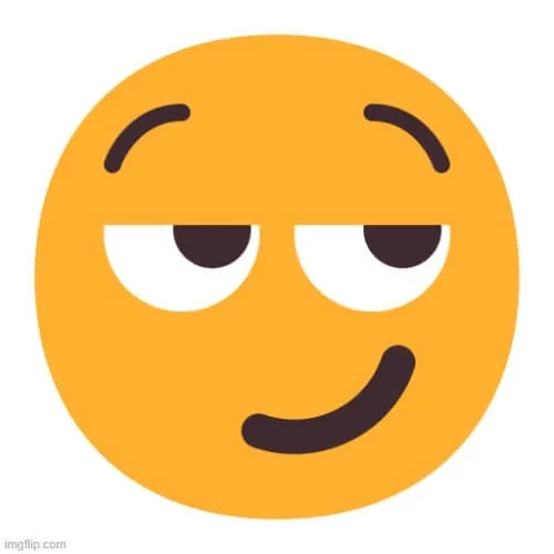Hình emoji cười đểu với ánh mắt lơ đãng