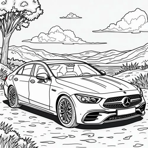 Hình tô màu siêu xe cánh gió đôi cho bé 3 tuổi