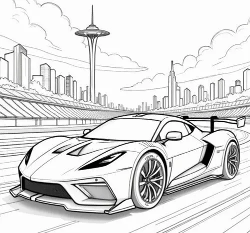 In ngay 55 Tranh tô màu Siêu Xe đắt tiền với thiết kế thể thao phong cách hiện đại