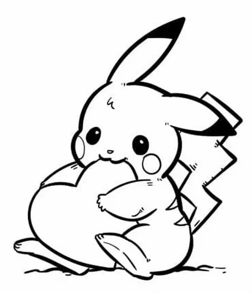 21 Hình vẽ tranh tô màu Pikachu má đỏ cực cute cho bé 5 tuổi.