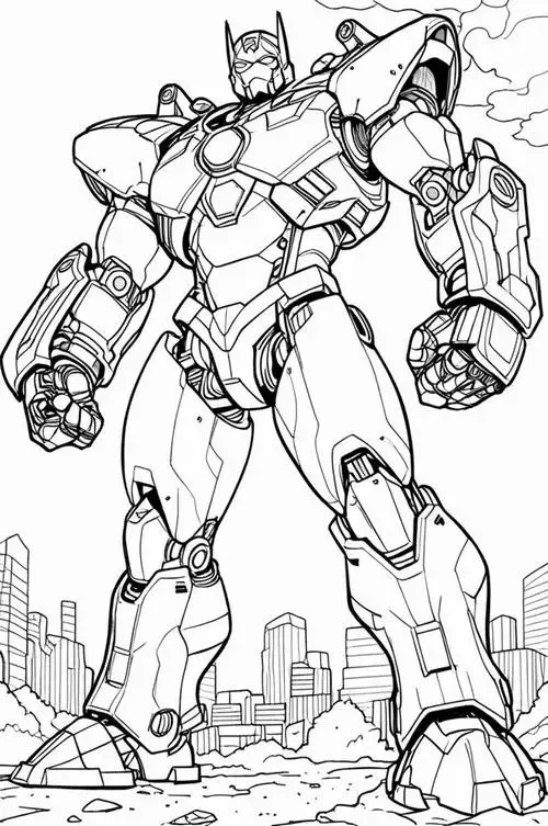 42 Bức tranh tô robot giáp ngực cứng cáp