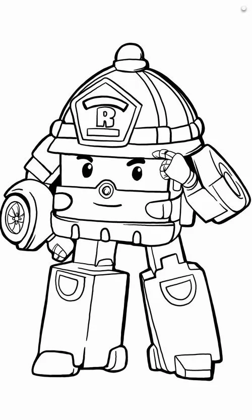 118 Trang tô màu robot chiến đấu với giáp sắt, dáng đứng dũng cảm