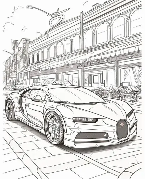 50 Tô màu vui xe bốn bánh và bé học về làn đường