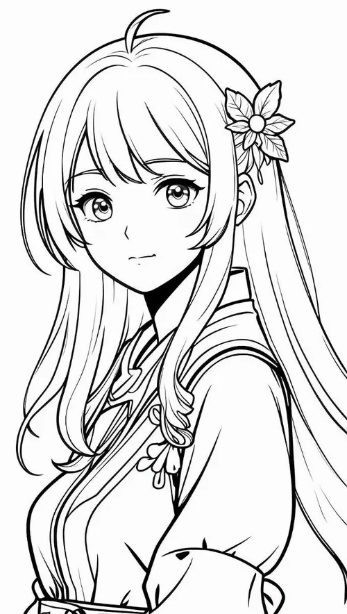 Bé tập tô màu anime chibi dáng bé bồng cực yêu