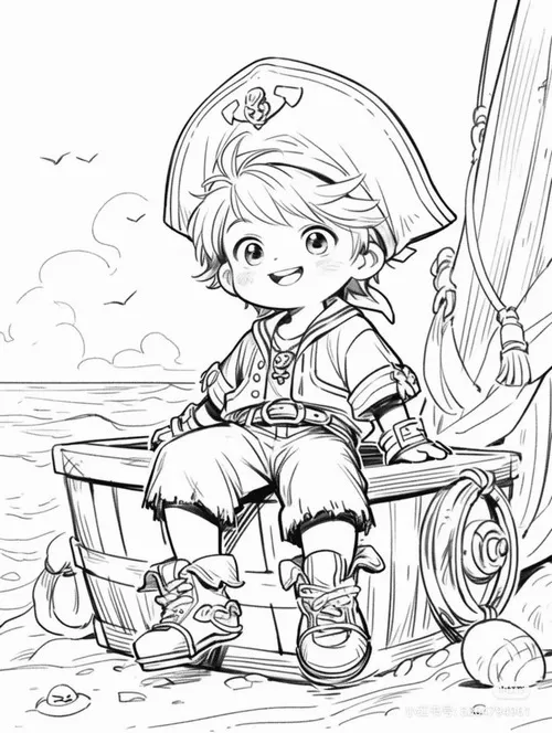 Hoạt động tô màu anime chibi mái tóc tím xanh cho trẻ 4 tuổi