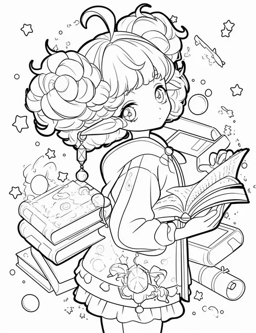 Hoạt động tô màu anime cute giúp bé luyện đôi tay