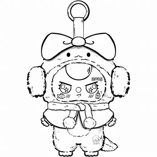 10 Hình tô màu Baby Three Tết đầy năng lượng với chi tiết áo đỏ quần vàng nổi bật