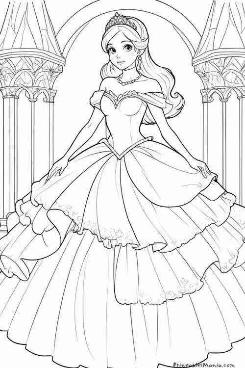 47 Trang tô màu công nương Cinderella giày thủy tinh lấp lánh