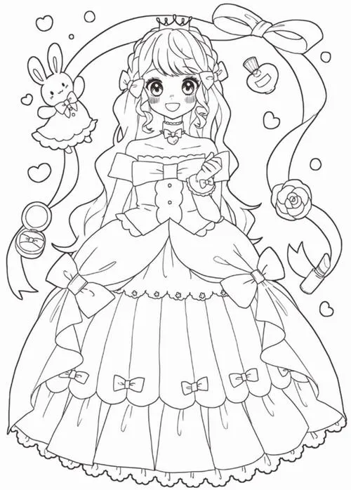 43 Tranh bé tập tô cô công chúa Rapunzel tóc dài óng ánh