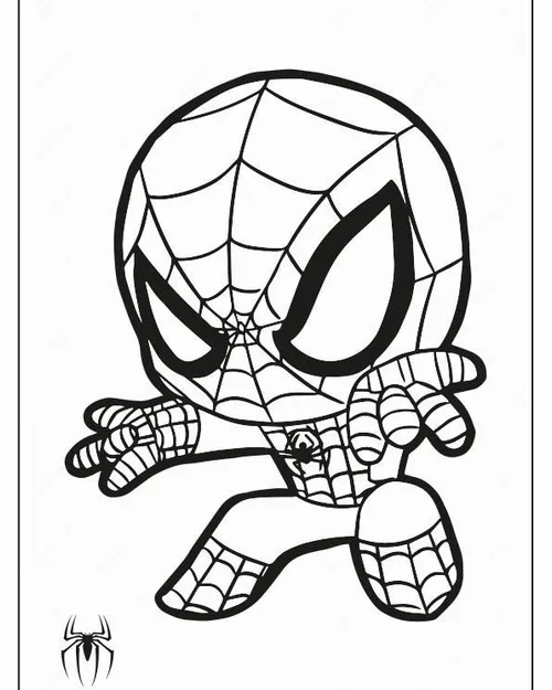 18 Tranh tô màu chibi mạng nhện đỏ xanh tạo cảm hứng cho trẻ tập trung