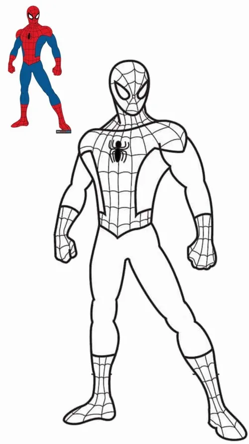 7 Bé tập tô màu Người Nhện đang bắn tơ rất sinh động