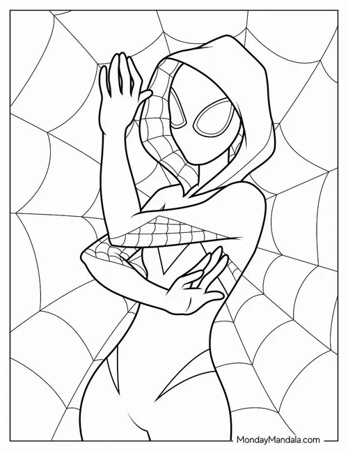14 Hoạt động tô màu Spider Man nữ giúp trẻ rèn tay khéo