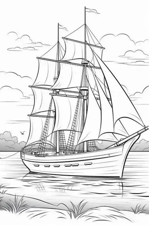 Hoạt động tô màu thuyền buồm cho trẻ 4 tuổi