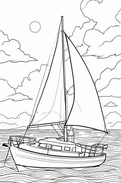 Bức tranh tô tàu buồm ra khơi khám phá