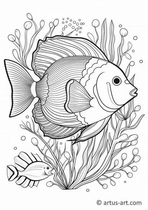 Bức tranh tô con cá ngộ nghĩnh uốn lượn cho bé 3 tuổi