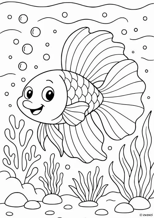 Hoạt động tô màu cá biển sáng tạo cho trẻ 4 tuổi