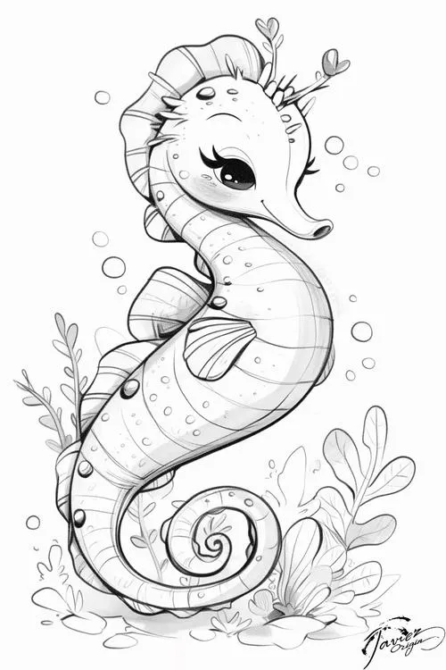 Tranh tô màu cá cầm bong bóng ngộ nghĩnh