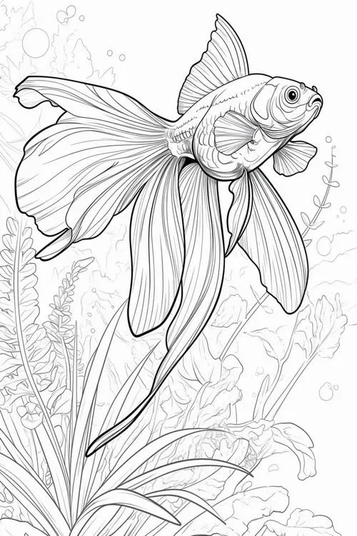 Bức tranh tô cá nhỏ xinh cho trẻ 4 tuổi