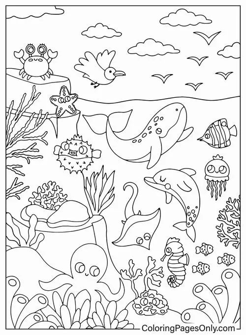 Trang tô màu con cá kích thích trí tưởng tượng