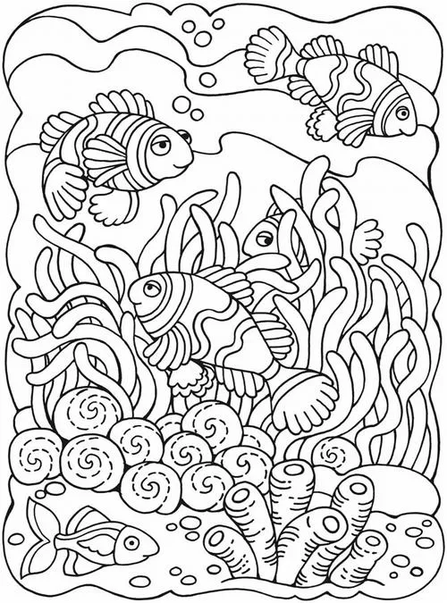 Trang học tô màu cá nóc phồng tròn ngộ nghĩnh