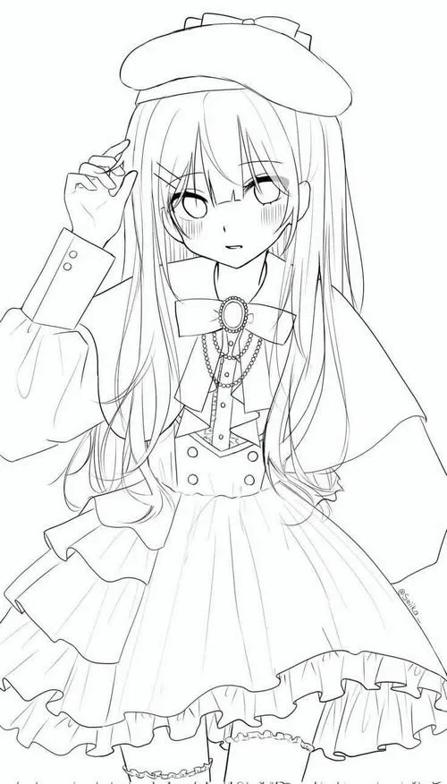 Tranh tô màu công chúa anime pastel nhẹ nhàng cho bé gái