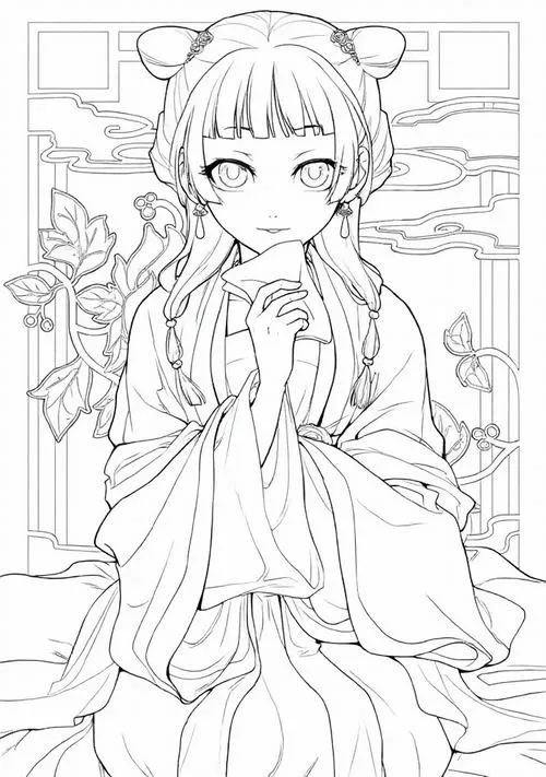 Bộ tranh tô màu công chúa anime giúp bé bình tĩnh