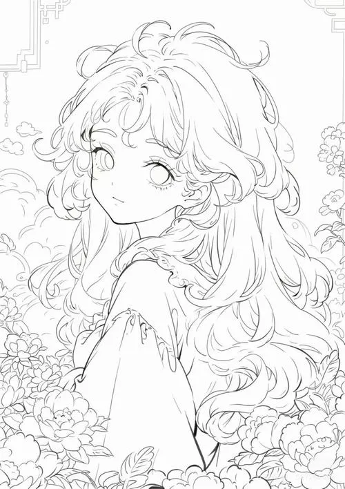 Tải tranh tập tô công chúa anime cute cho bé