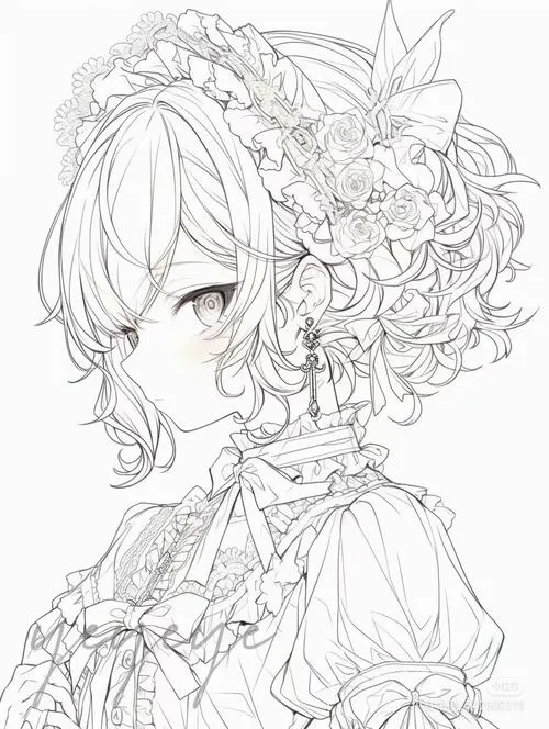 Trang tô màu công chúa anime phong cách mơ mộng